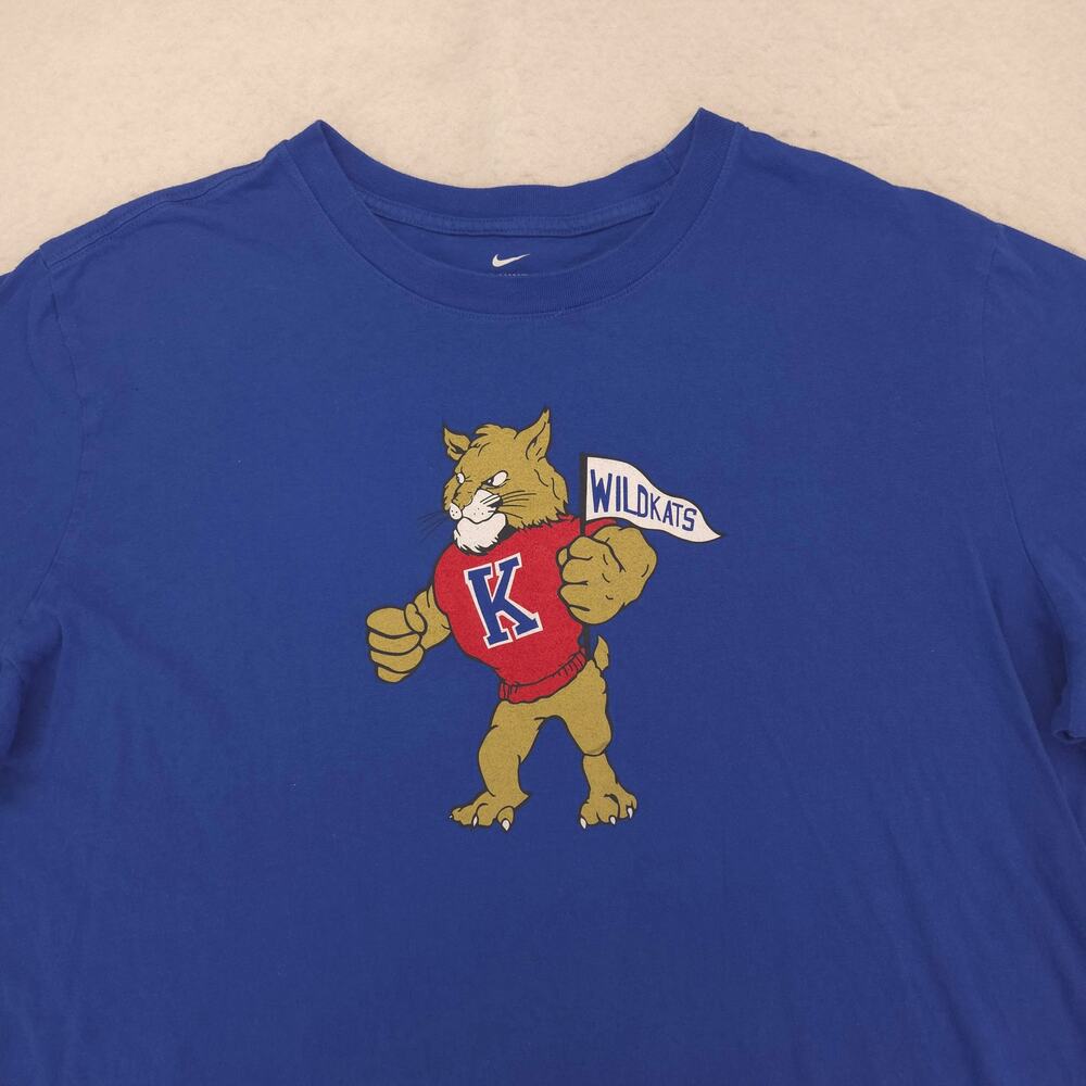 Nike Kokomo Wildcats Crew Neck Baseball Graphic T Shirt Mens Size 2XL Blue